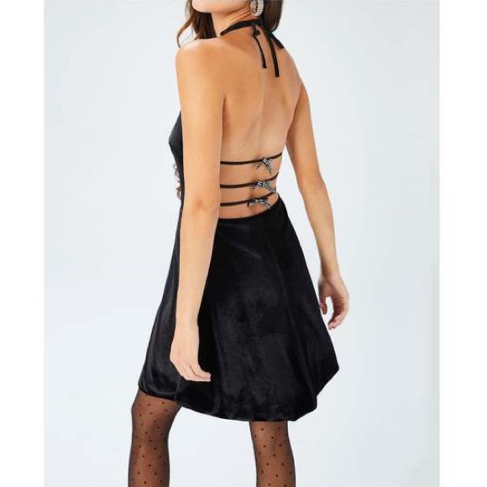 NWT HVN Reece Black Velvet mini dress